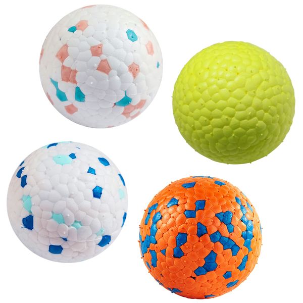 DLDER Dog Balls for Aggressive Chewers,Indestructible Floating Bouncy Balls for Dogs Small Breed,Lightweight Durable Solid Dog Balls for Puppy/Small/Medium Dogs-Odourless-2.5"-(4 Pack)