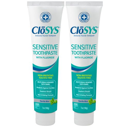 CloSYS Fluoride Toothpaste, 7 Ounce (2 Pack), Gentle Mint, Whitening, Enamel Protection, Sulfate Free, 7 Ounce (Pack of 2)