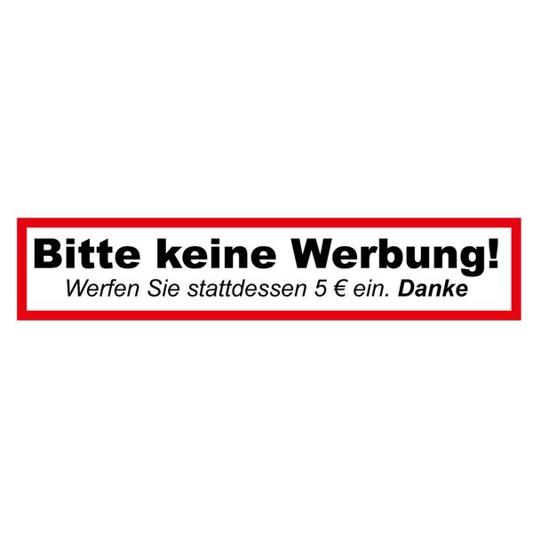 2 Stück Bitte Keine Werbung! Briefkasten-Aufkleber Sticker kostenlos Reklame Zeitungen Zeitschriften Schild Hinweis Verboten Briefkastenaufkleber Fun Lustig Etiketten