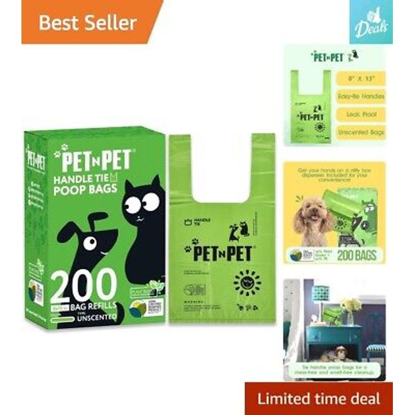 Convenient-Tie Sustainable Dog Poop Bags - 200 Counts - Eco-Friendly