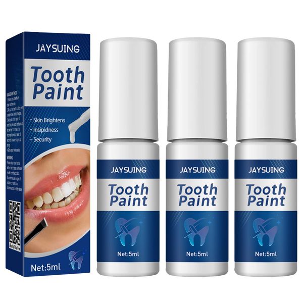 3 PCS Smalto per Denti,Teeth Whitening Paint,Vernice per Lucidatura Dei Denti,Vernice Sbiancante per Denti Professionale,Tooth Paint,Rimuove le Macchie Dei Denti e Rinfresca L'alito