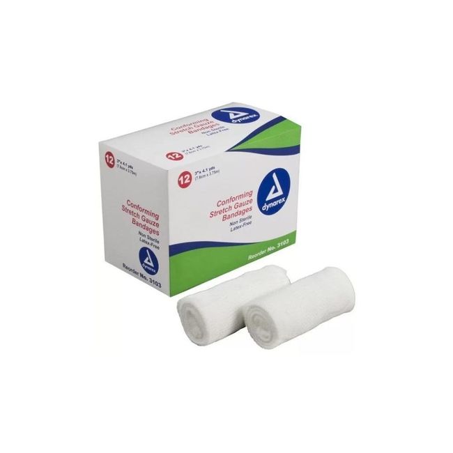 Conforming Stretch Gauze Wraps, Non-Sterile 3"x4.1 Yards - 120 Rolls (MS-35430)