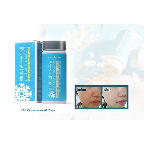 Meditamin Snow Cell Glutathione Speed Whitening Glowing Brighten Skin 168 Pills