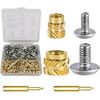 440Pcs Threaded Inserts Bolt Set M2.5 M3 Heat Set Insert Brass Nut with Bolt for 3D Printed Plastic Parts