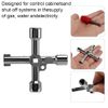 JOCXZI Control cabinet key, universal key with 4 profiles, for common cabinets and shut-off systems, triangular key, square key, control cabinet key, square triangular construction key