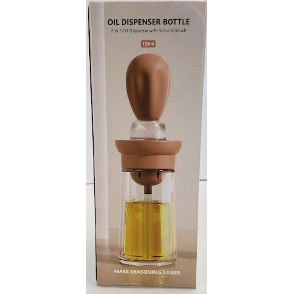 Glass Olive Oil Dispenser Bottle With Silicone Brush:2-In-1 Silicone Drop Elabli