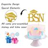 Gold Glitter BSN Cake Topper - Nurse/RN Graduation Party Decoration - Nurse Graduation Cake Decorations - Nursing Grad Party Decorations