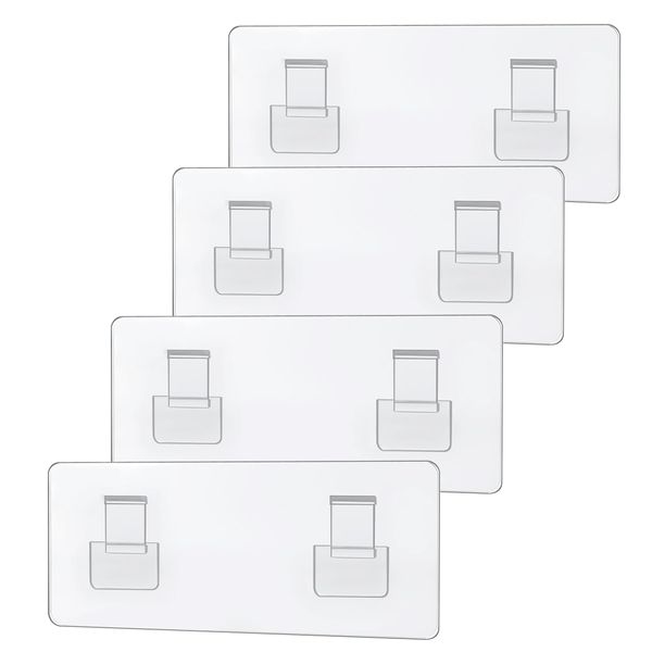 ZVZM 4 Stück Duschablage Ohne Bohren Dusch-Klebehaken, Shower Caddy Adhesive Hooks Replacement, Strong Duschregal Stickers Shower Hooks, Ecke Dusche Caddy Zubehör.