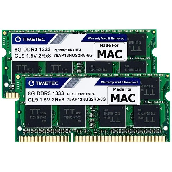 Timetec 16GB KIT (2x8GB) kompatibel für Apple DDR3 1333MHz PC3-10600 CL9 für Mac Book Pro (Anfang/Ende 2011), iMac (Mitte 2010, Mitte/Ende 2011), Mac Mini 2011 MAC-RAM-Upgrade