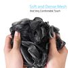 Yoget Charcoal Bath Loofah Sponge, 4 Pack Black 60G Large Shower Mesh Ball Soft Pouf Body Scrubber, Exfoliate, Cleanse, Soothe Skin, Black Loofah with White Trim