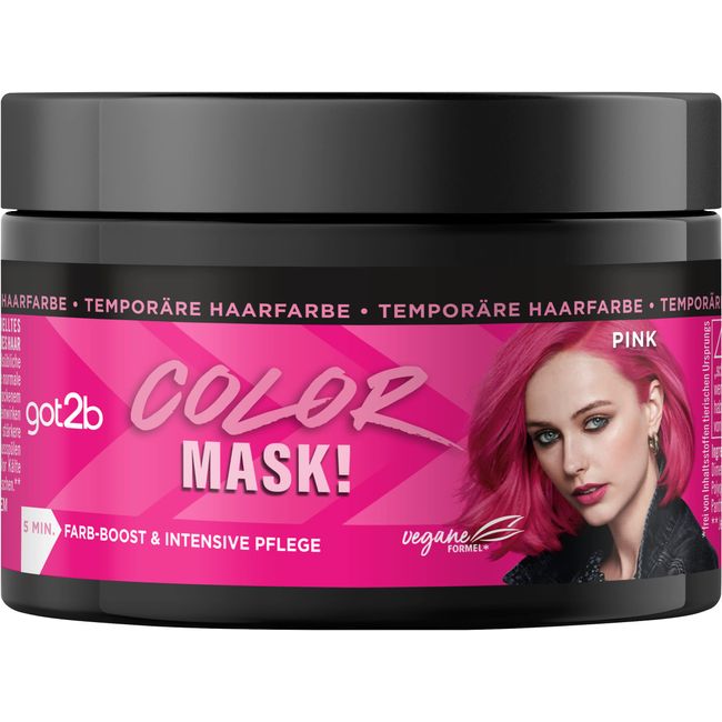 got2b Color Mask! Pink (150 ml), temporäre Haarfarbe für Farb-Boost & intensive Pflege in nur 5 Minuten, auswaschbare Haarfarbe mit pflegendem Kokos-Öl