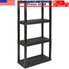 4-Tier Plastic Shelving Unit Multipurpose Garage Organizer Heavy-Duty Storage US