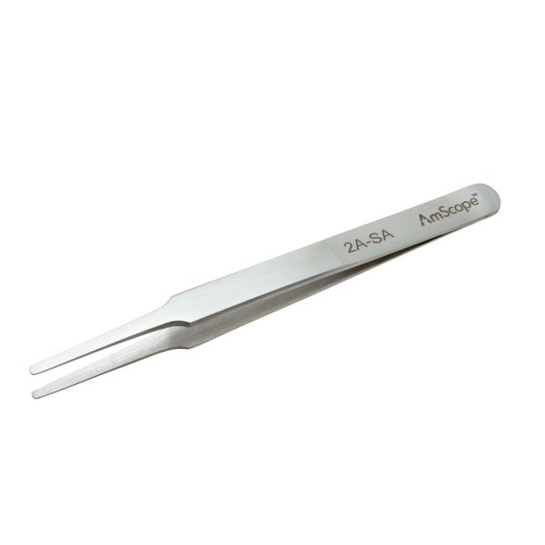 AmScope High Precision 4 1/2 in. Tapered Flat Tip Tweezers - FREE Ship