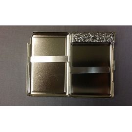 Vintage Smoking Woman Cigarette Case with Built in Lighter Metal Wallet