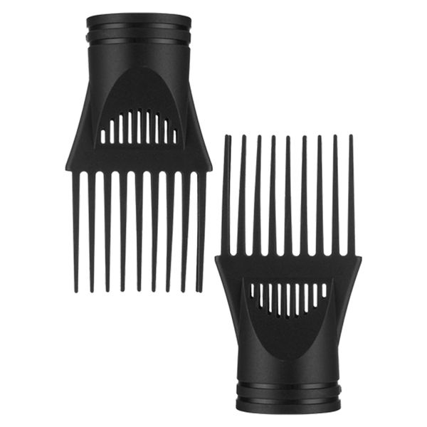 2 Pcs Hair Dryer Diffusers Blow Dryer Attachment with Comb Nozzles Fit for Hair Styling Tools Barber Hairstyling Accessories Black