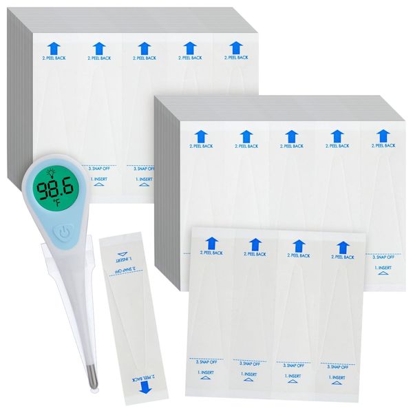 Juvale 100-Pack Disposable Digital Thermometer Probe Covers - Oral, Rectal, Armpit Temperature Reading Sheath Sleeves