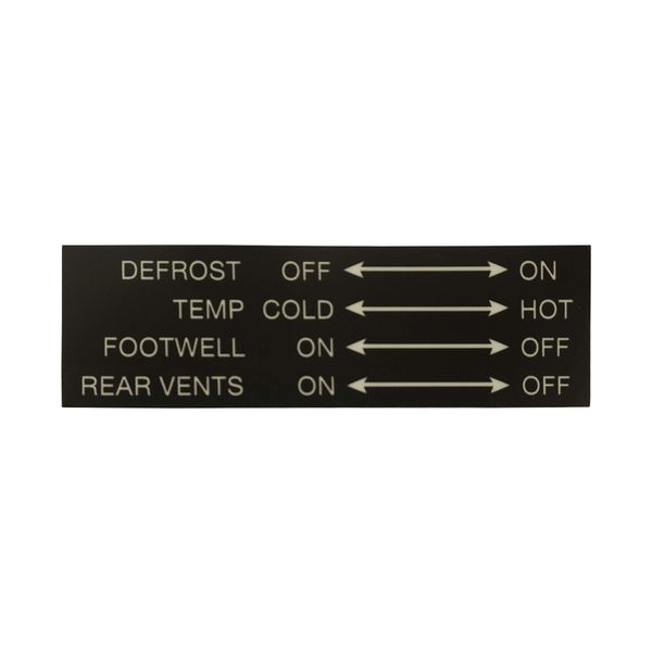 VANAGON Climate Control Label