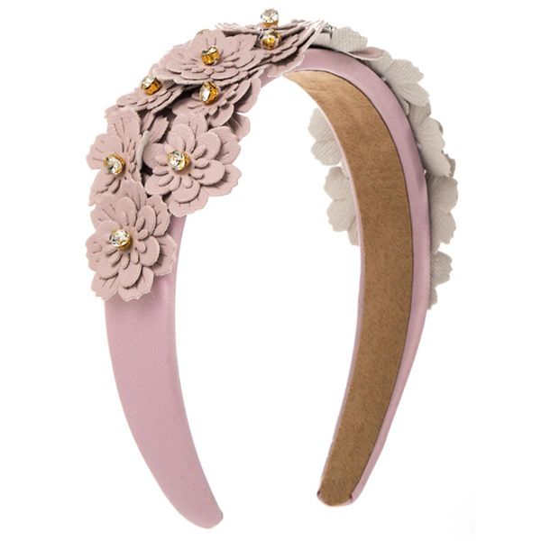 scicent Hair Bands for Women Flower Padded Headband Wide Hair Accessories for Girls Crystal Rhinestone Embellished Headpiece Stylish Hair Hoop for Wedding Bridal Parties - 25907