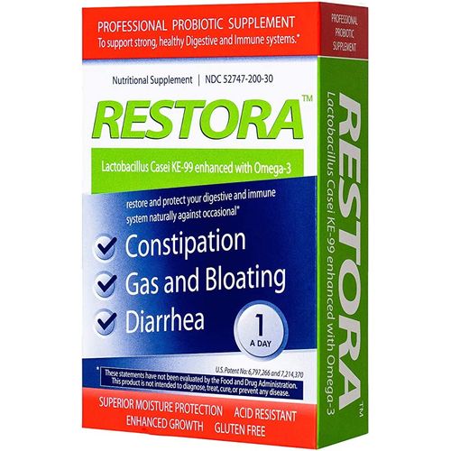 Restora Probiotic Supplement -Immunity Booster-Patented probiotic w/Omega 3, Gut Health Stabilizer Increases Resistance to Infectious Diseases -Calms Inflammation