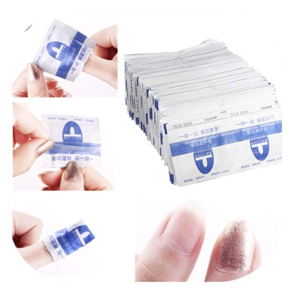 50x Nail Polish Remover Foil Pouches Foiled Nail Tips UV Gel Fake Tips Acrylic Polish