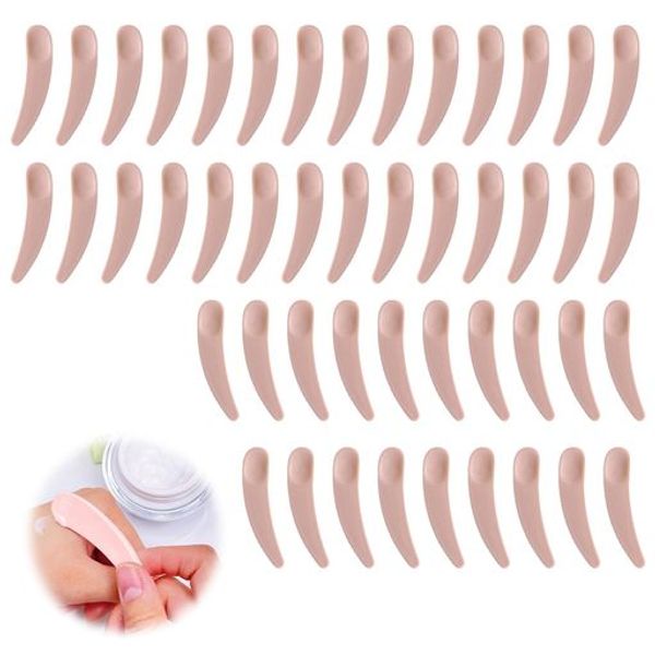 PAVIKE Disposable Spatula (Pink/50pcs) for Cosmetics Cream Spatula Cosmetic Spoon Mini Cosmetic Spoon Cosmetic Spoon Skin Care Face Mask Scooping Cream etc. Skin Care Tool