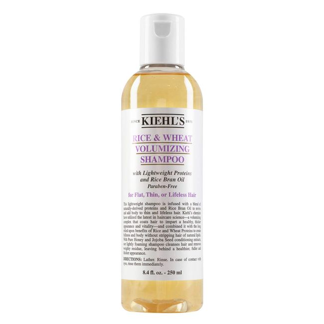 Kiehl's Rice and Wheat Volumizing Shampoo, Gentle Hair Shampoo for Thin or Flat Hair, Helps Boost Volume for Thicker Looking Hair, with Lightweight Proteins and Rice Brain Oil - 8.4 fl oz