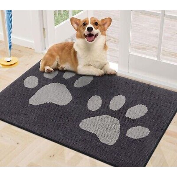 Buganda Dog Door Mat for Muddy Paws, Absorbent Dirt Trapper Washable **NEW**