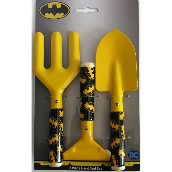 B B Designs Europe Ltd Batman 3 Piece Metal Garden Hand Tool Set for Kids