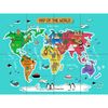 Artery8 World Map With Landmarks And Animals XL Giant Panel Poster (8 Sections)