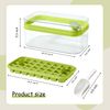 Ice Cube Tray with Lid and Bin, 2 Pack for Freezer, 64 Pcs Ice Cube Mold (Green)