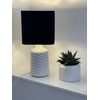 Navy Blue Velvet Brushed Silver Rounded Square Lampshade