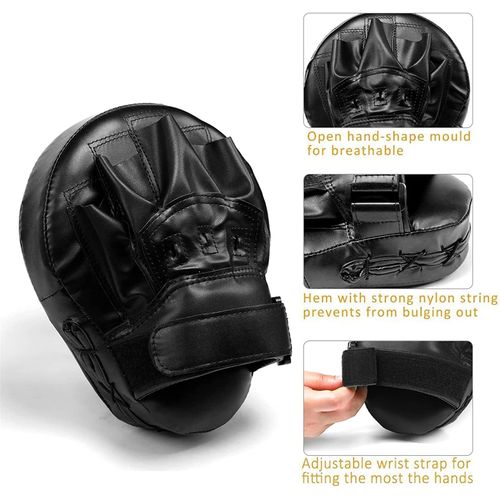 Valleycomfy Punching Mitts Boxing Punching Gloves Mitts for Training Martial Arts Karate Practice Lack of Exercise (Black)