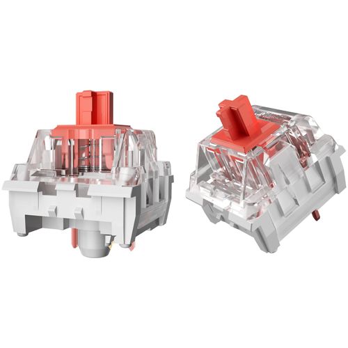 Fejwlvs ZhouWang Red Switch 3 Pin 50gf Pre-Lubricated,Dustproof Linear Switch,Suitable for RGB,Mechanical Gaming Keyboards、MX Mechanical Keyboard(Red,72PCS)