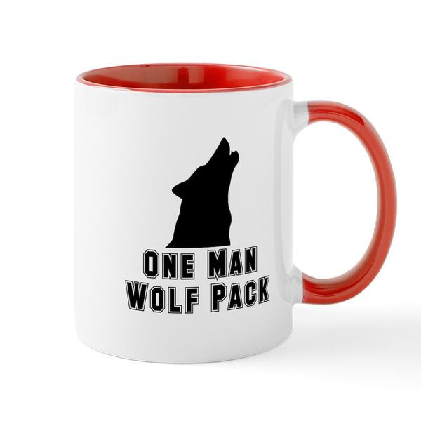 CafePress One Man Wolf Pack Mug 11 oz (325 ml) Ceramic Coffee Mug