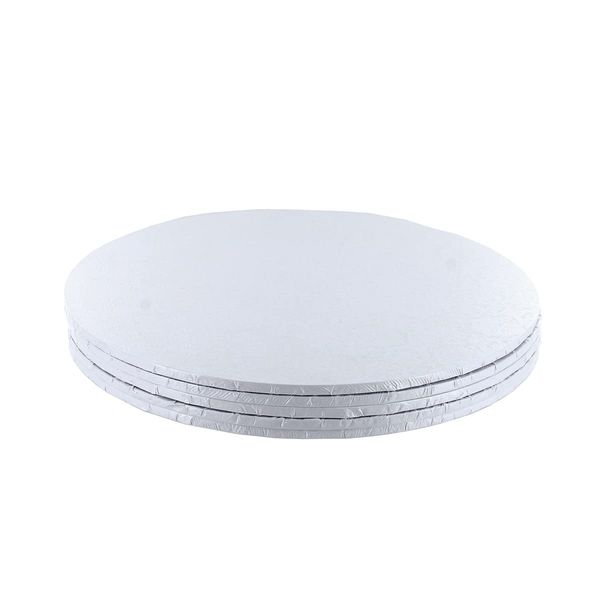 Culpitt 8" White Masonite Cake Board, Strong Round Cake Board, Cake Drum, 4mm Thick, 203mm, 8 Inch - Pack of 5