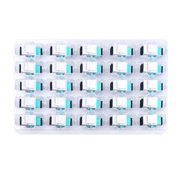 Duogalia 25-Pack SC-OM3 Fiber Optic Coupler Keystone Jack Modular for Patch Panels and Wall Plates