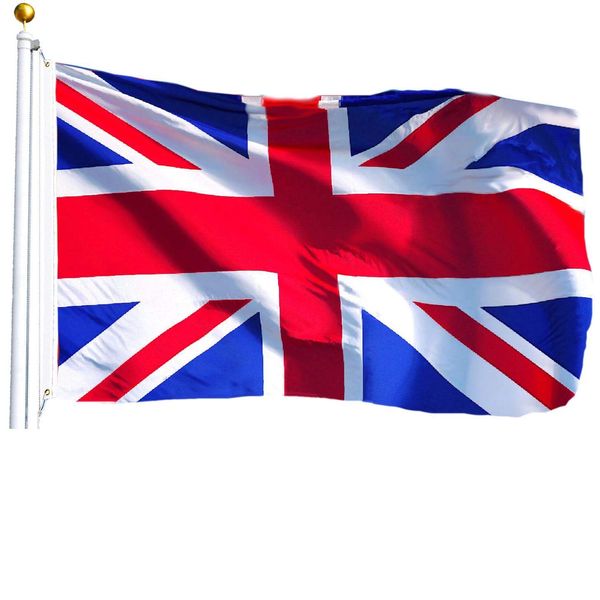 G128 United Kingdom UK Flag British Union Jack Flag Great Britain Flag British National Flag 3x5ft Printed Quality Polyester Brass Grommets Double Stitched