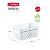 Curver Infinity Dots Set of 4 Rectangular 100% Recycled Small Storage Boxes 4.5 Litres - White