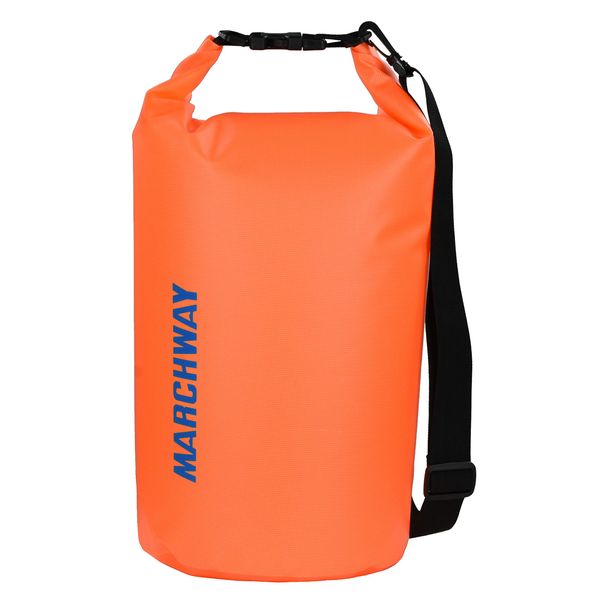 MARCHWAY Floating Waterproof Dry Bag Backpack 5L/10L/20L/30L/40L, Roll Top Sack Keeps Gear Dry for Kayaking, Rafting, Boating, Swimming, Camping, Hiking, Beach, Fishing (Orange, 30L)