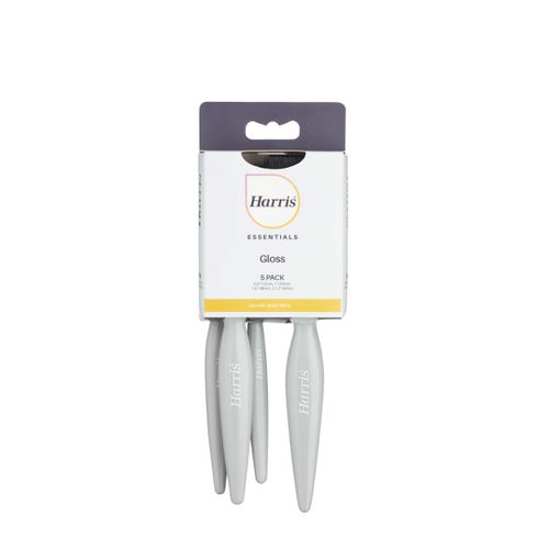 Essen 5PK Gloss Paint Brush Set, Silver
