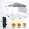 Outdoor Pop Up Canopy Beach Camping Canopy with 1 Sun Wall Backpack Bag Gray