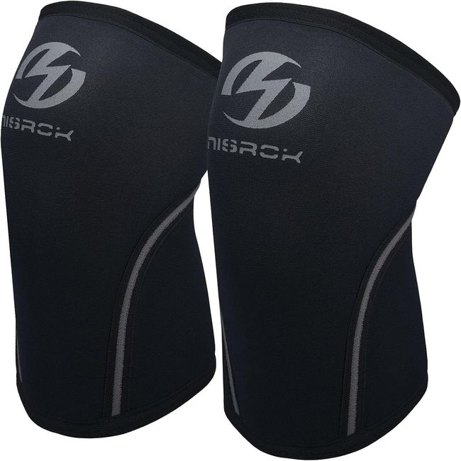 Knee Sleeves (1 Pair), 7mm Neoprene Compression Braces, Small, Black