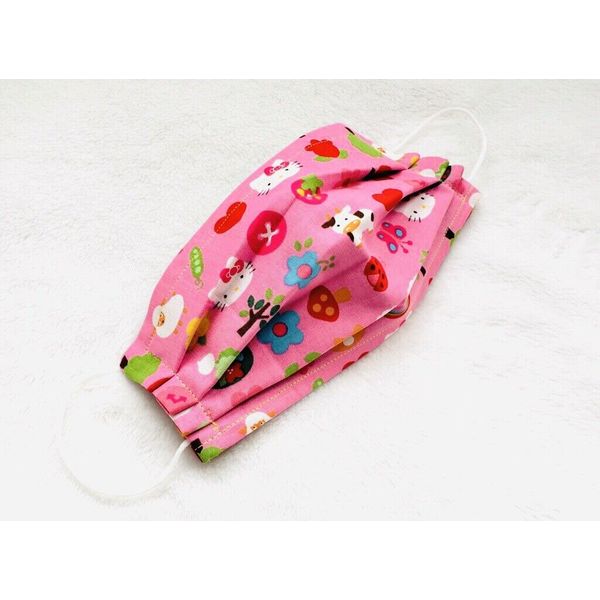 Hello Kitty Sanrio Pink Farm Face Mask Washable Handmade Made USA Cotton Adults