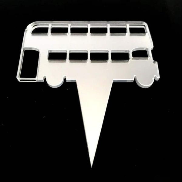 Double Decker Bus Cake Toppers Pack 12, 6cm Cupcake Toppers