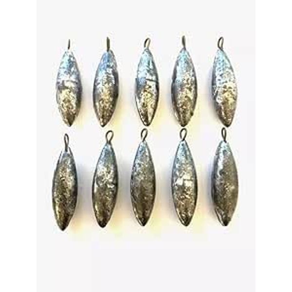 Sea Fishing Weights Plain Beach Sinkers Beachcasting Weights x 10 (2 oz)
