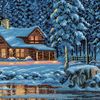 Dimensions 35212 "Aurora Cabin" Counted Cross Stitch Kit, Multi-Colour