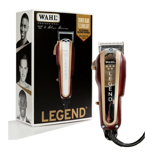 Wahl 5 Star Legend, Professional Hair Clippers, Pro Haircutting Kit, Adjustable Taper Lever, Crunch Blade, Wedge Blades, Corded, Barbers Supplies, Red