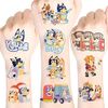 8 Sheets Blue Temporary Tattoos Stickers for Kids,Birthday Themed Party Supplies Decoration Favors, Cartoon Sticker Tattoos Gift for Kids Boys Girls Prizes Carnival Christmas Rewards …