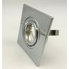 3 inch Recessed Can Light Square Trim, Adjustable 30°, Brushed Chrome Finish