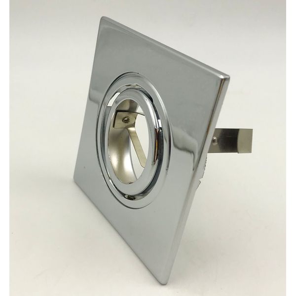 3 inch Recessed Can Light Square Trim, Adjustable 30°, Brushed Chrome Finish
